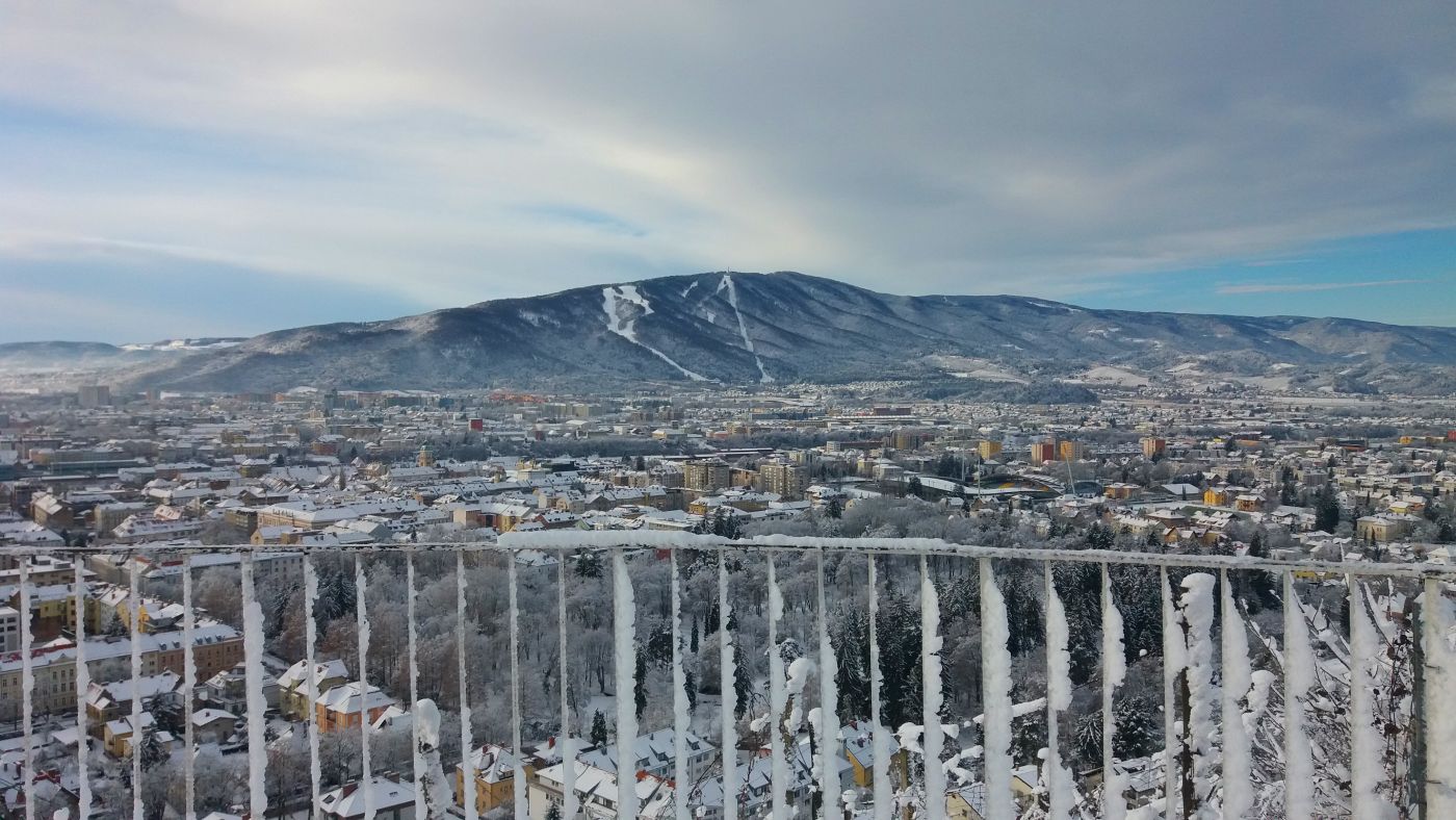Winter view on Maribor Pohorje from Piramida hill